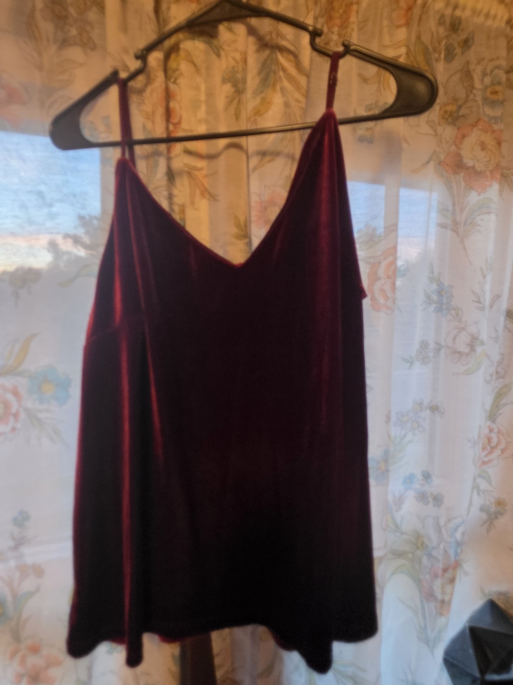 a new day Burgundy Velvet Cami Tank Top